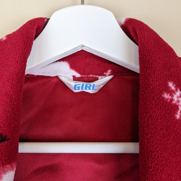 LaSenza Girl Red Christmas Bathrobe with Snowman and Snowflakes Medium - Picture 4 of 17